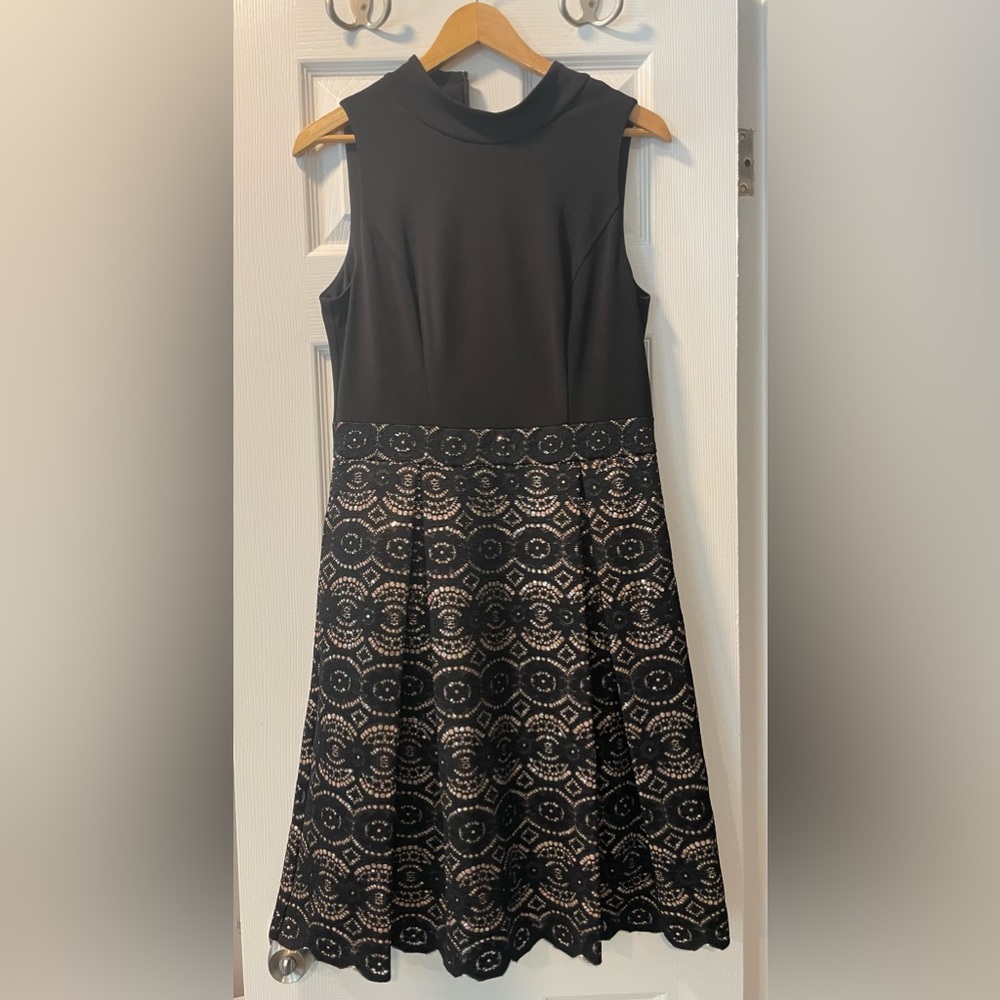 Vince Camuto Black & Gold Cocktail Dress